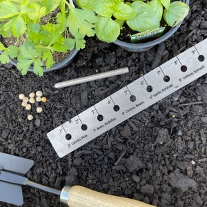 Gardening Planting Ruler with Dibber: Seed Spacer Tool