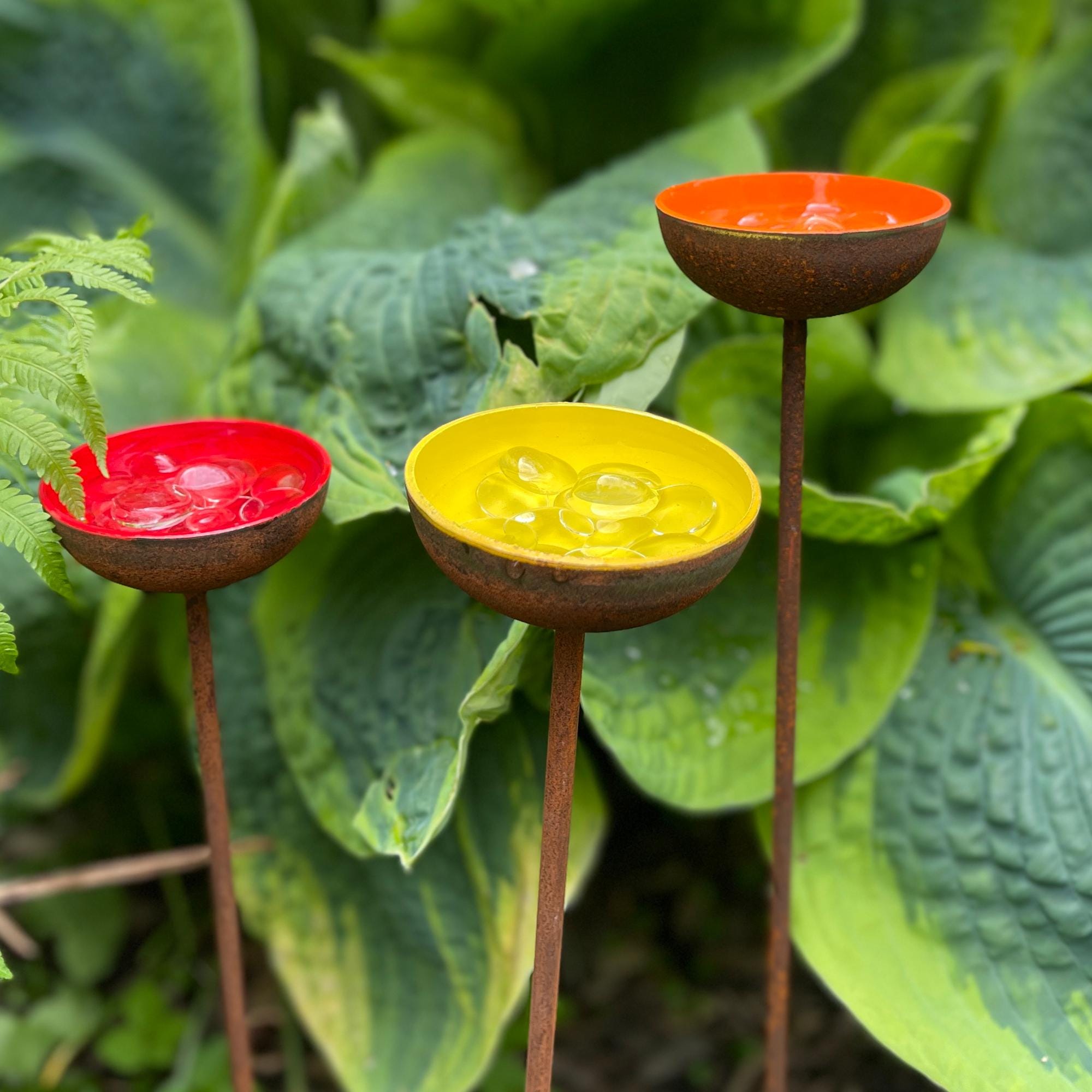 Bee Water Stations, Garden Water Cups for Birds Butterflies & Bees, Garden Decor - Set of 3
