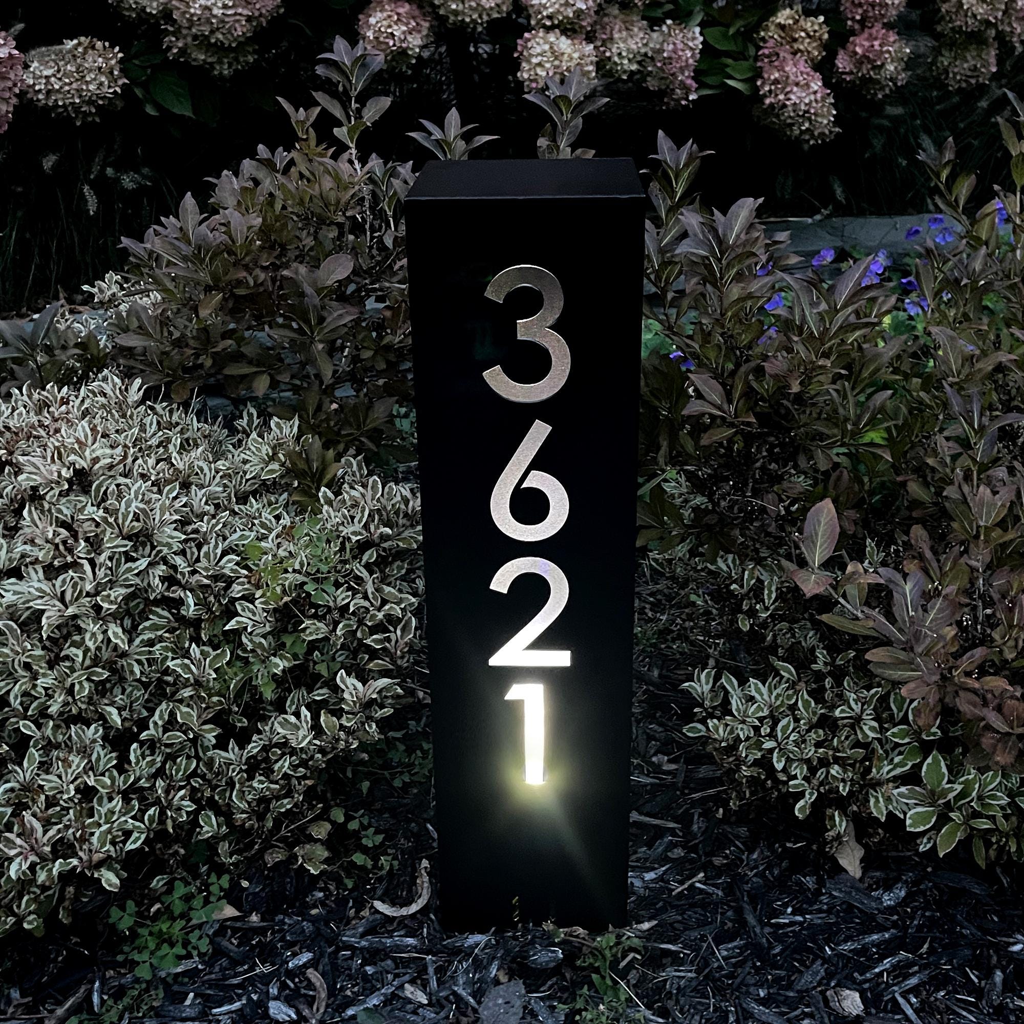 Rusted House Numbers Column Sign | Modern House Address Sign | Address Sign For Driveway