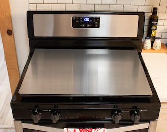 Custom Stove Top Cover -Stainless Steel Metal - Made in USA - Kitchen Countertop Board