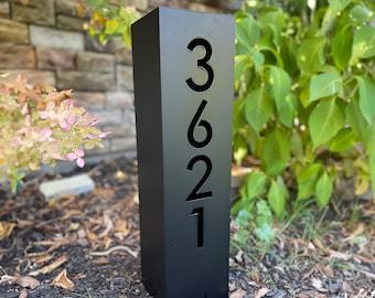 Rusted House Numbers Column Sign | Modern House Address Sign | Address Sign For Driveway