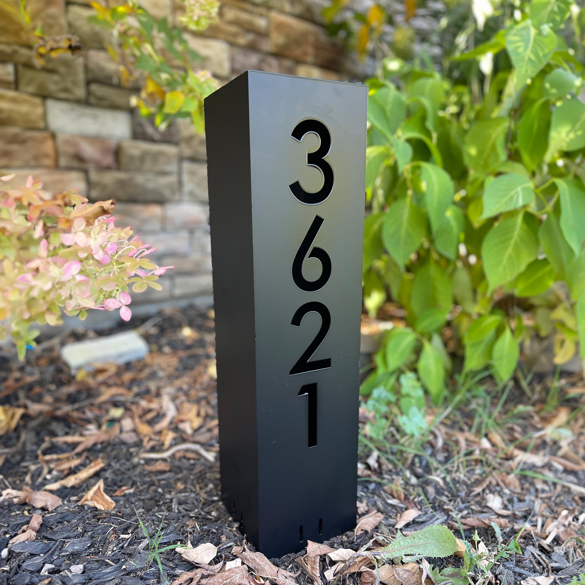 Rusted House Numbers Column Sign | Modern House Address Sign | Address Sign For Driveway