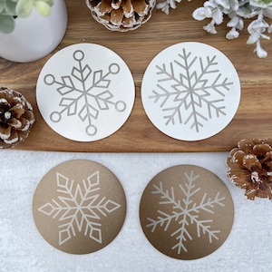 Snowflake Coasters - Christmas Table Decor - Holiday Coasters