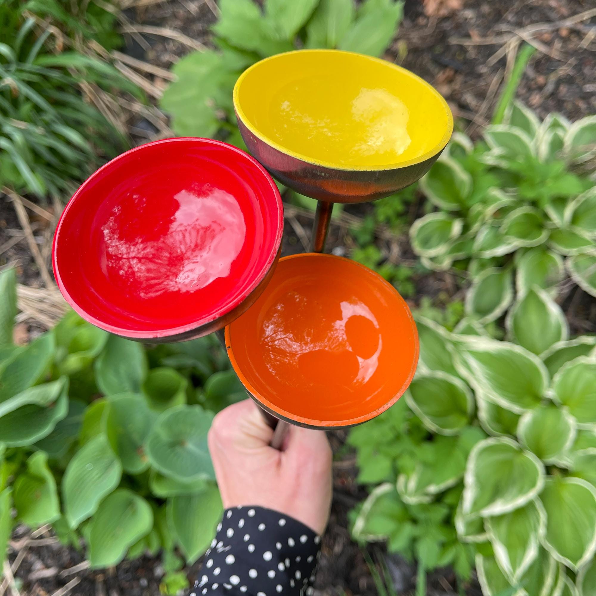 Bee Water Stations, Garden Water Cups for Birds Butterflies & Bees, Garden Decor - Set of 3