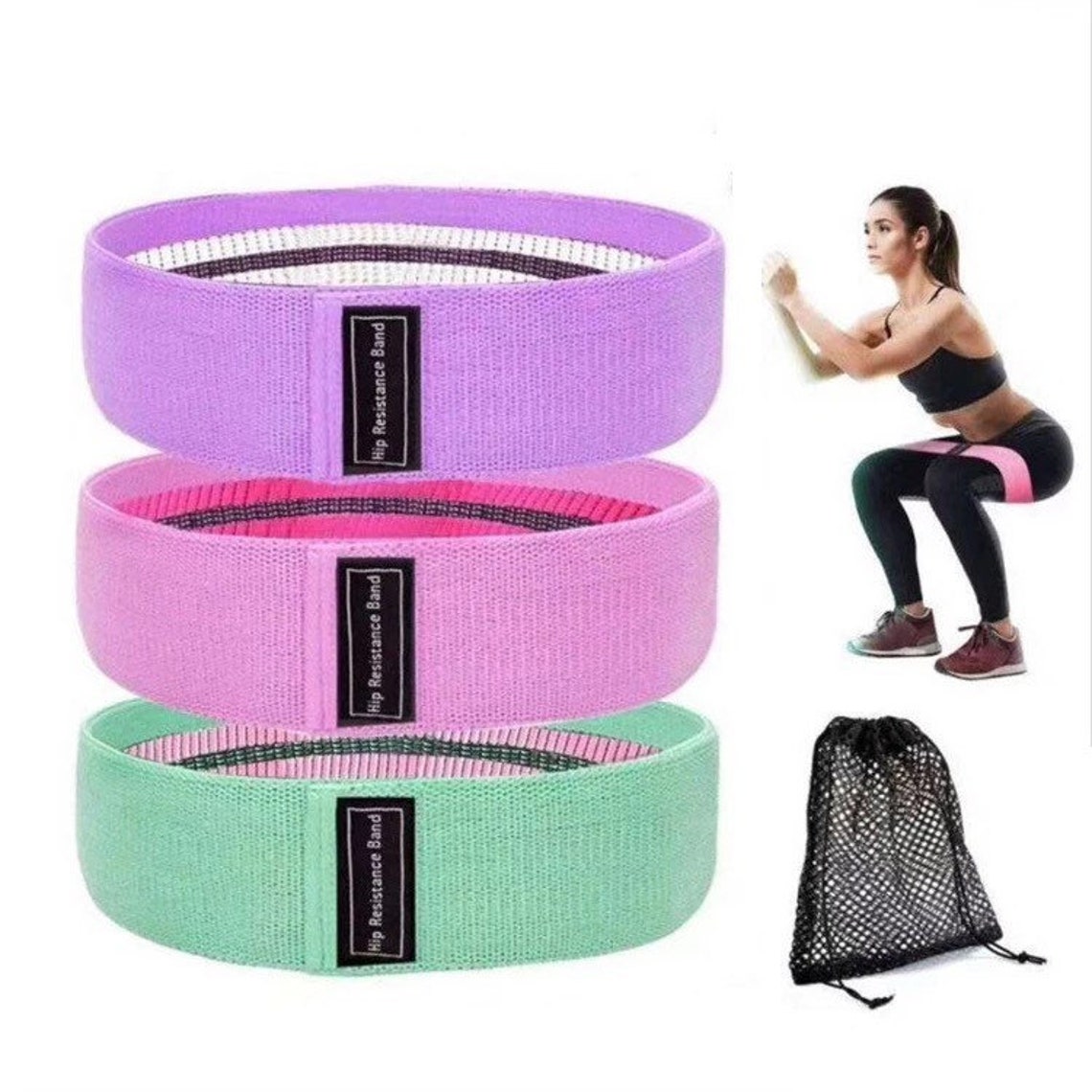 Fabric Resistance Bands Non Slip Glute Leg Booty Bands Set Of Etsy