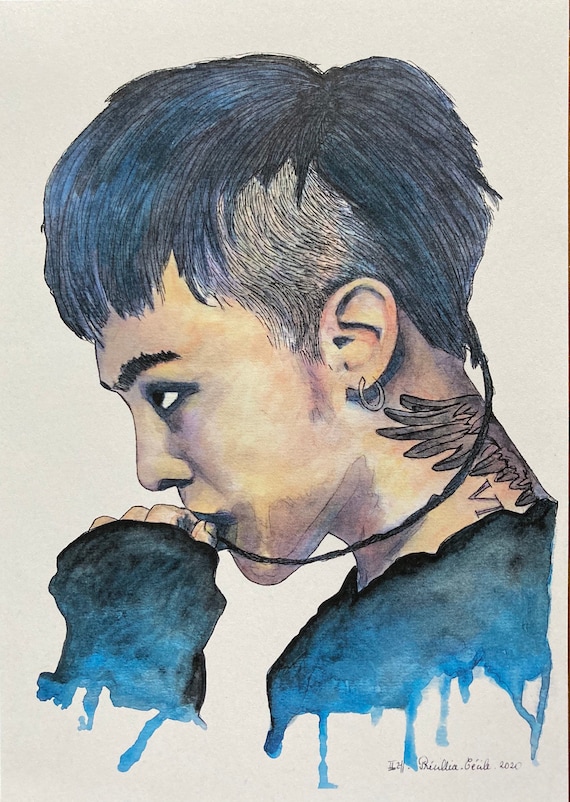 鉛筆画 ポートレート yingyong Poster De G-dragon - Kpop - Big Bang - Kwon Ji-yong - Etsy