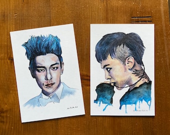 Big Bang: G-Dragon & T.O.P - lot de 2 cartes postales