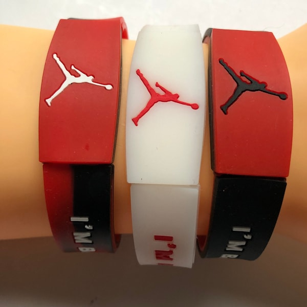 Basketball  NBA Michael Jordan Sport Fans Silicone Wristbands Double sided Bracelet