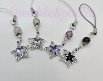 Iridescent Star Phone Charm: Celestial Phone Decoration