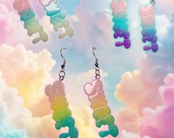 Kawaii "Sweet" Dangle Earrings, Colorful Statement Jewelry