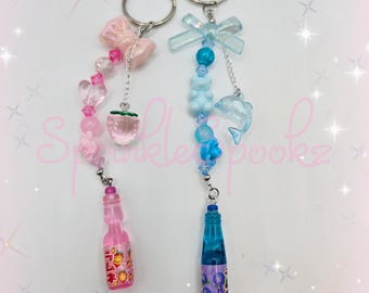 Ramune Soda Bottle Charm - Miniature Pastel Rainbow Glow