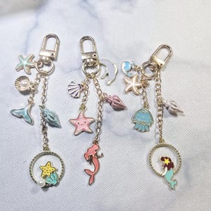 Kawaii Mermaid Charm Sea Life Beach Summer Charms Style Keychain for Bags
