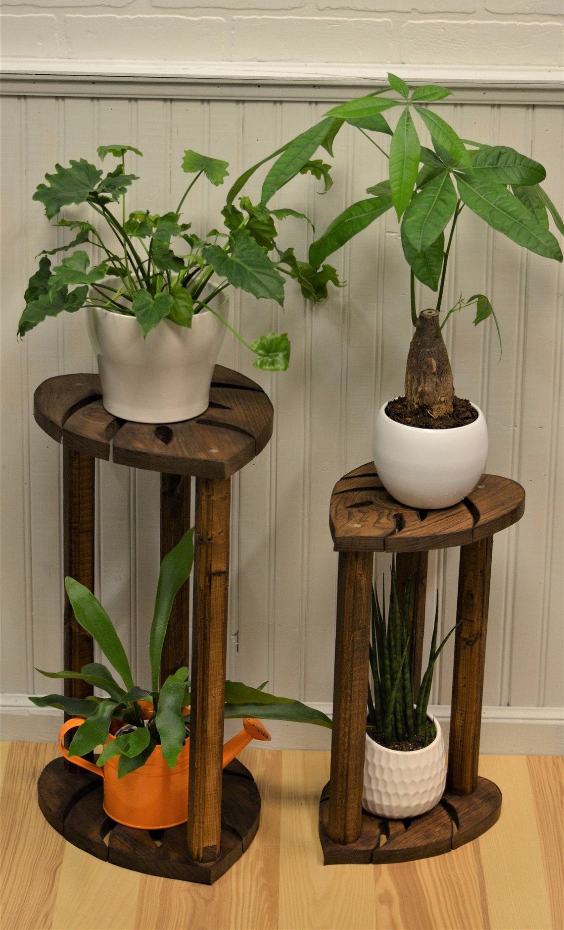 Monstera Leaf Shaped Plant Stand Duo Etsy