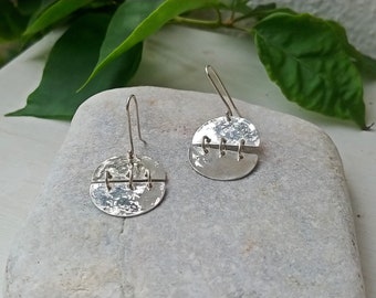 925 Sterling Silver Double Moon Earrings. Recycled Silver Earrings. Fine Silver Earrings. Boho Earrings.