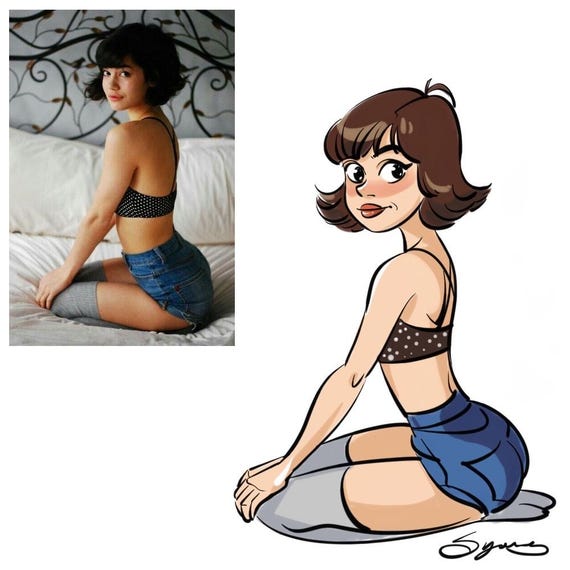 Custom Comics-Style Portraits – Minimalist Vintage American Drawing, Personalized Illustration Commissions from Your Photo, Christmas Gift.