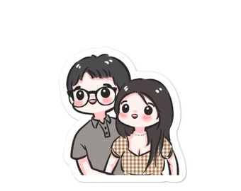 Cutibb Personalized Cartoon Sticker, Anime Sticker, Kiss Cut Sticker,Laptop sticker,Sticker from photo,Personalized Valentine Christmas Gift