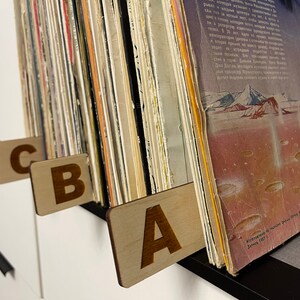 Both Sides Record Dividers, Vinyl Album Organisation, Book Dividers, Eco Friendly, Poplar LP Dividers, A to Z