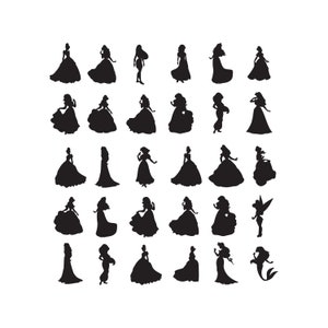 Prinzessin SVG, EPS, PNG, dxf, jpg -Instant Zip Datei herunterladen