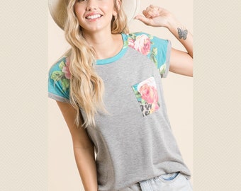 Floral Raglan Shirt | Etsy