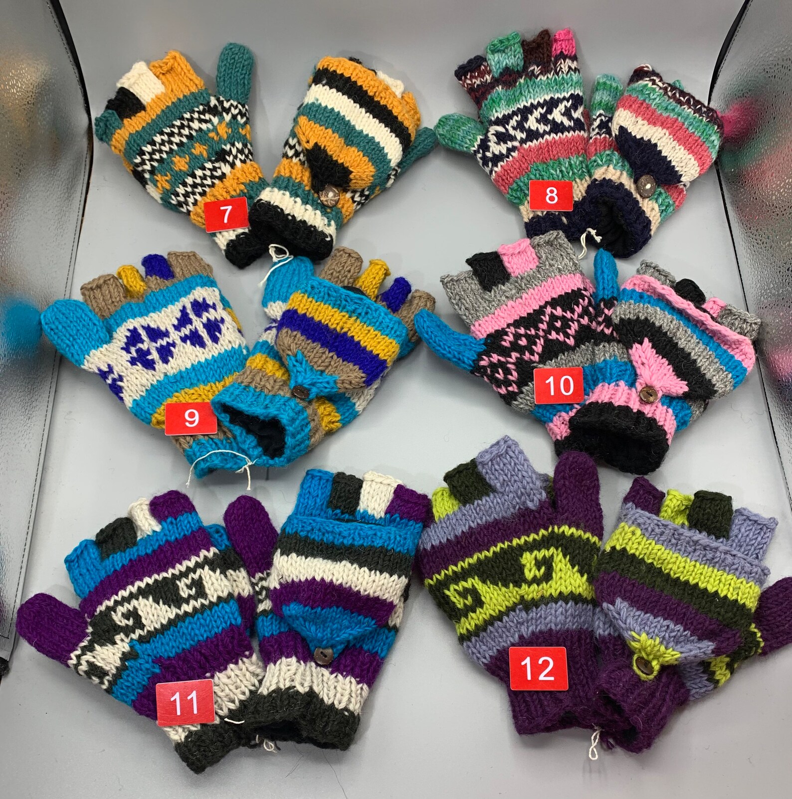 Gloves Mittens Flip Top Convertible Hand Knitted Wool Woolen Etsy