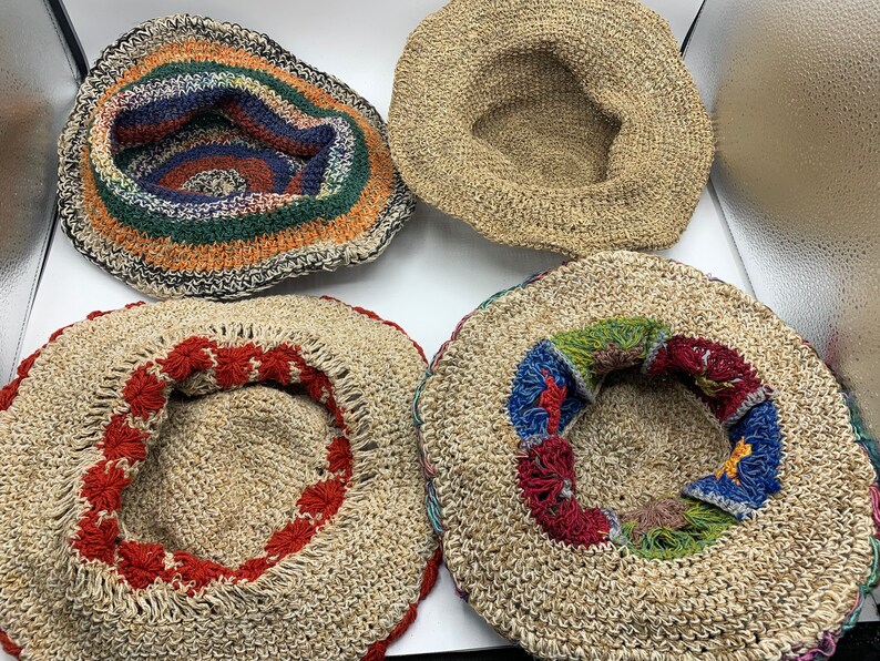 Hemp Straw Cotton Hat Bendable Rim Inner Unisex Mens Womens Etsy