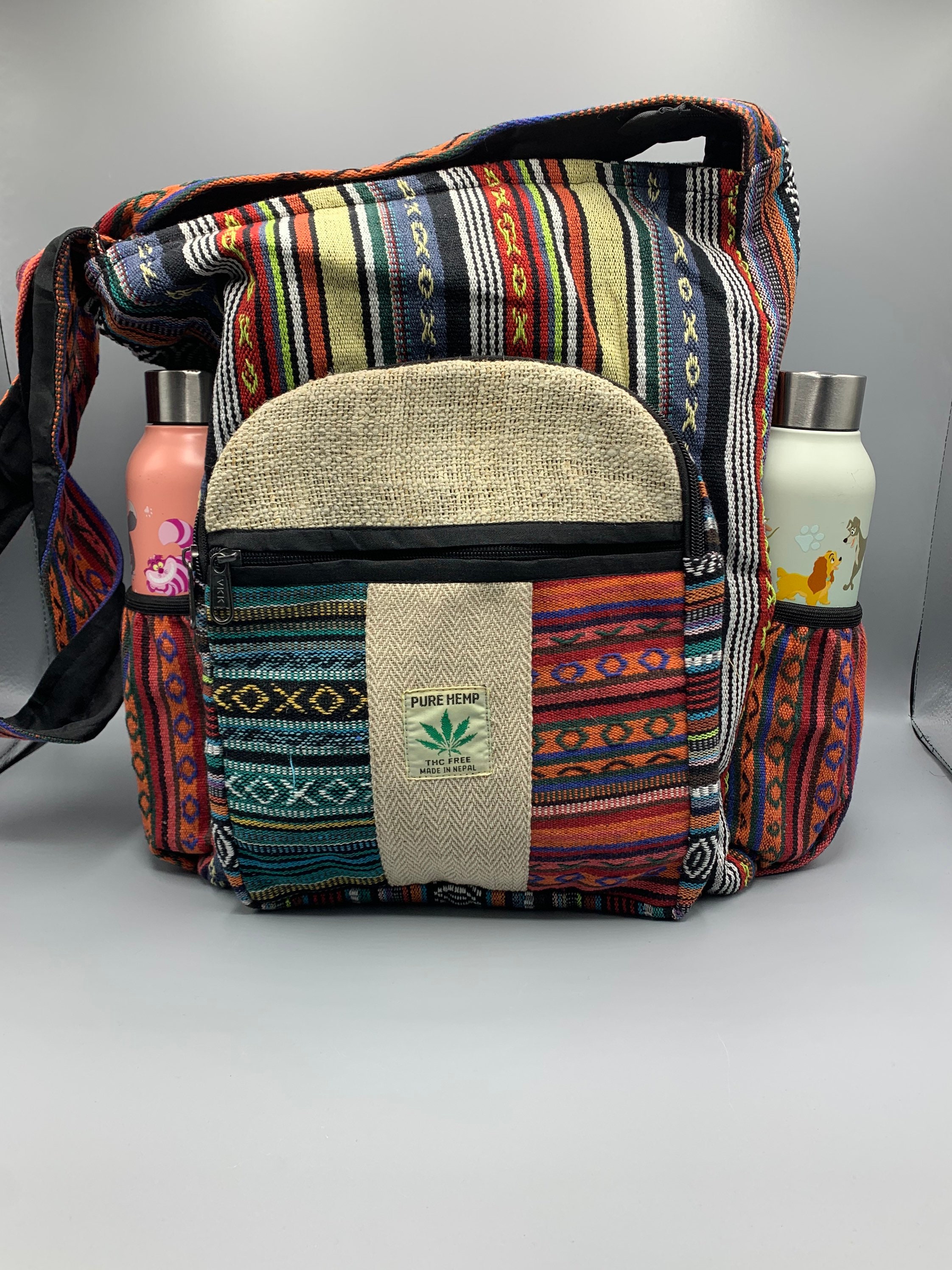 Large Hemp and Cotton Shoulder Crossbody Messenger Hobo Festival Market Beach Bag Purse Travel Purse Women's Gift Gifts FREE FAST SHIPPING!