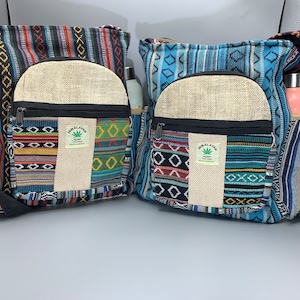 Große Hanf & Baumwolle Crossbody Schulter Messenger Hobo Strand Festival Reise Markt Wandern Schultasche Geldbörse Reise Geschenk Geschenke SCHNELLER VERSAND!