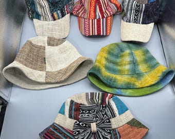 Hemp Bucket Hat or Cap Hemp Tie Dye Men’s Women’s Sun Festival Beach Boonie Cover Unisex Hat Inner Cotton Lining Gift Gifts FAST SHIPPING!