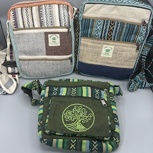 Bolso bandolera grande de cáñamo, bolso de mano, bolso de viaje para playa, bolsillos con cremallera, correa ajustable de algodón, regalo para mujer, ENVÍO RÁPIDO GRATIS!