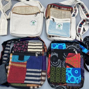 Hanf & Baumwolle Geldbörse Crossbody Schultertasche Reise Messenger Hippie Festival Wandern Geldbörse verstellbar Riemen Damen Geschenk Geschenke SCHNELLER VERSAND!