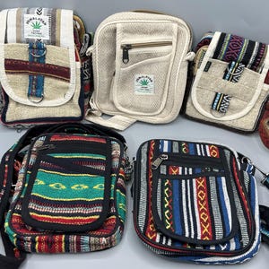 Hemp and Cotton Purse Crossbody Bag Adjustable Strap Fanny Pack Heavy Duty Travel Cruise Festival Hiking Bag Gift Gifts FREE FAST SHIPPING!