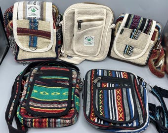 Hemp and Cotton Purse Crossbody Bag Adjustable Strap Fanny Pack Heavy Duty Travel Cruise Festival Hiking Bag Gift Gifts FREE FAST SHIPPING!