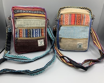 Hemp Purse Crossbody Cotton Bag Messenger Tote Market Festival Hiking Travel Essential Shoulder Handbag Women&#39;s Gift Gifts FAST SHIPPING!