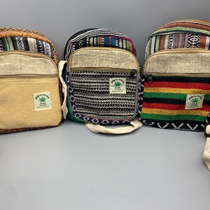 Hanf & Baumwolle Geldbörse Crossbody Schultertasche Reise Messenger Hippie Festival Wandern Geldbörse verstellbar Riemen Damen Geschenk Geschenke SCHNELLER VERSAND!