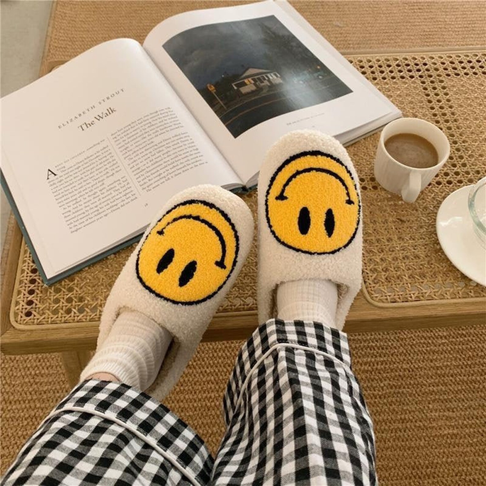 Smiley Face Slippers Smile Slippers Indoor Slippers | Etsy