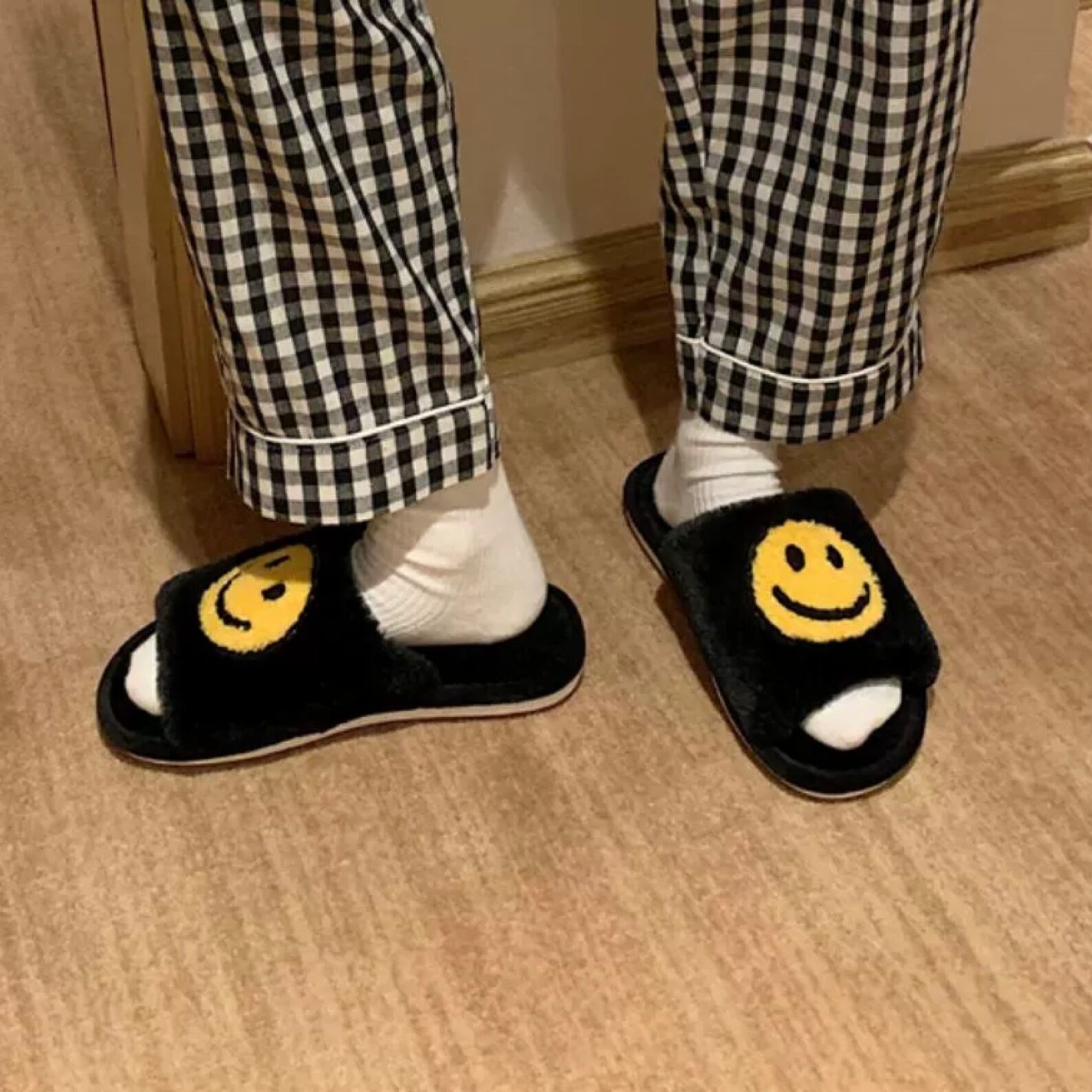smiley face slippers tik tok