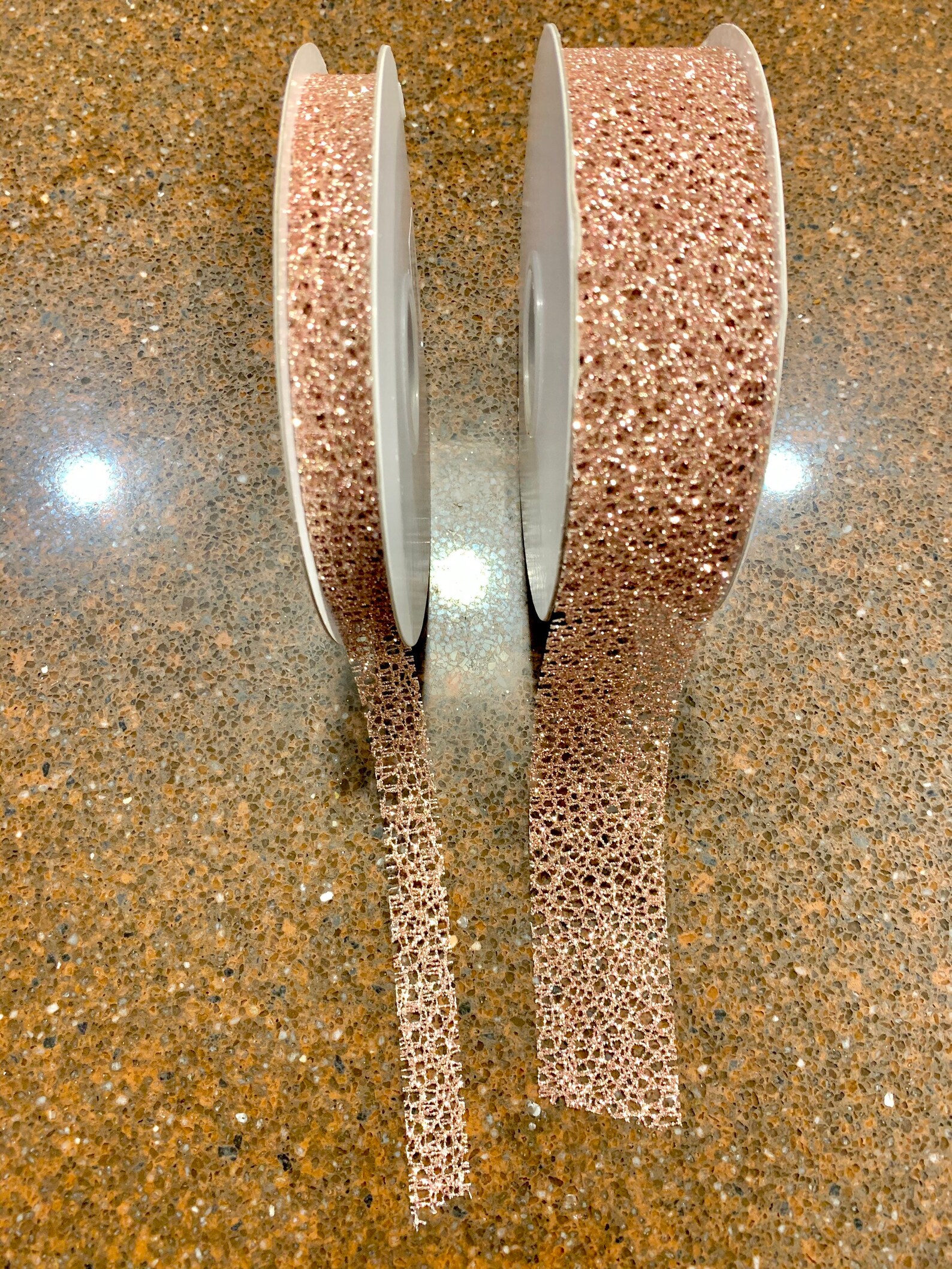 Rose Gold Glitter  Mesh Ribbon 5 Yards Sparkly Ribbon Etsy UK