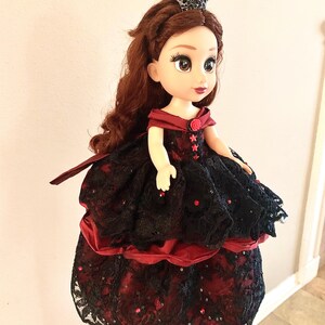 Quinceanera Princess Doll with dark red/Black  Dress/Custom Dress/Vintage/Gothic