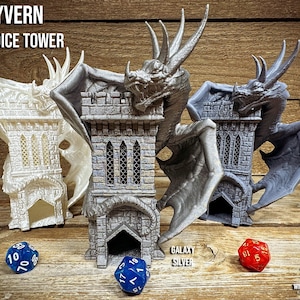 Wyvern Tiny Dice Tower | Custom-Crafted Fantasy Dice Tower for Tabletop RPGs (Dungeons & Dragons, DnD), Wargaming, or Display