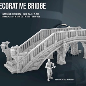 Pont décoratif 28/32 MM | Allée sombre | Figurines de table fantaisie imprimées en 3D, accessoires Donjons et dragons D&D D&D | Lovecraft