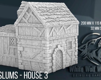Slum Building 3 - 28/32mm | Leichheim | 3D Printed Tabletop Fantasy Miniatures and Props | Dungeons and Dragons, DnD, D&D, Pathfinder