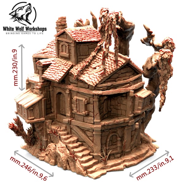 House #1 - Blackwood Village 28/32mm | 3D Printed Tabletop Miniatures and Props | Dungeons and Dragons 5E DnD D&D Pathfinder