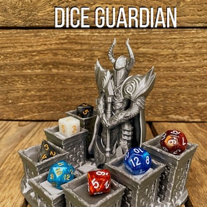 Dice Guardian Pedestal | Tabletop Fantasy Role Play RPG Gaming Cosplay - Dungeons and Dragons, DnD, D&D, 5E, Pathfinder | Mythic Roll