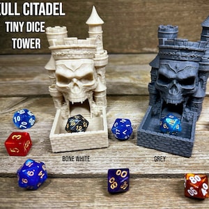 Skull Citadel Tiny Dice Tower | Custom-Crafted Fantasy Dice Tower for Tabletop RPGs (Dungeons & Dragons, DnD), Wargaming, or Display