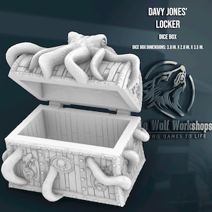 Davy Jones Locker Dice Box | Custom-Crafted Fantasy Dice Storage for Tabletop RPGs (Dungeons & Dragons, DnD), Wargaming, or Display