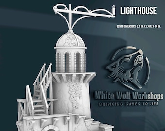 Lighthouse  28/32MM | Treasure Island | 3D Printed Fantasy Tabletop Miniatures Props Dungeons and Dragons DnD D&D | Pirate | Boat | Ship