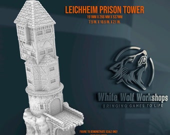 Prison Tower - 28/32mm | Leichheim | 3D Printed Tabletop Fantasy Miniatures and Props | Dungeons and Dragons, DnD, D&D, Pathfinder,