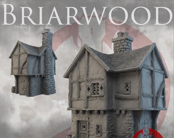 Briarwood Medieval House #1 28/32mm | Dark Realms | 3D Printed Tabletop Props | Fantasy RPG Gaming - Dungeons and Dragons DnD D&D Pathfinder