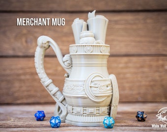 Merchant Mythic Mug Stein | Tabletop Fantasy Role Play RPG Gaming Cosplay Props - Dungeons and Dragon DnD D&D Pathfinder | Drink Holder