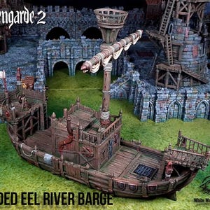 River Barge 28/32MM | Custom-Crafted Fantasy Model for Tabletop RPGs (Dungeons & Dragons/DnD), Wargaming, Dioramas or Display